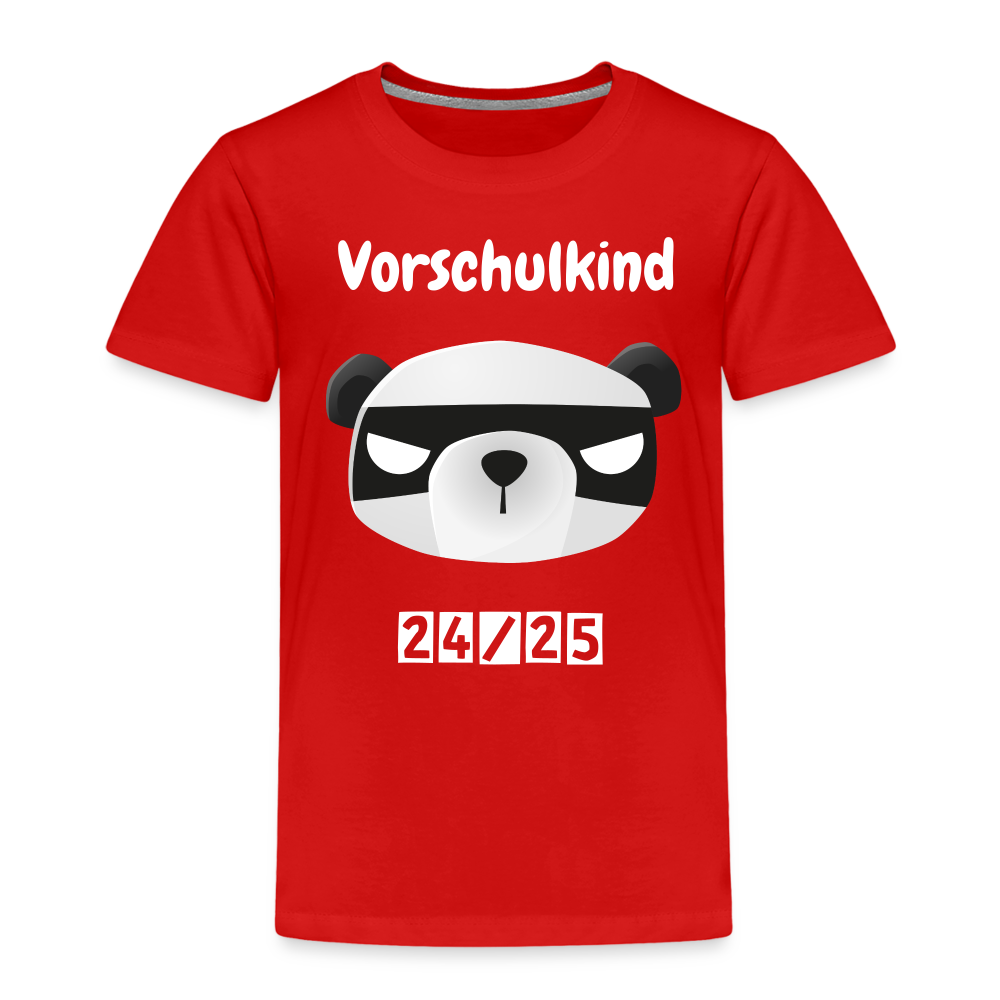 Kinder Premium T-Shirt - Vorschulkind Panda Ninja 24/25 - Rot