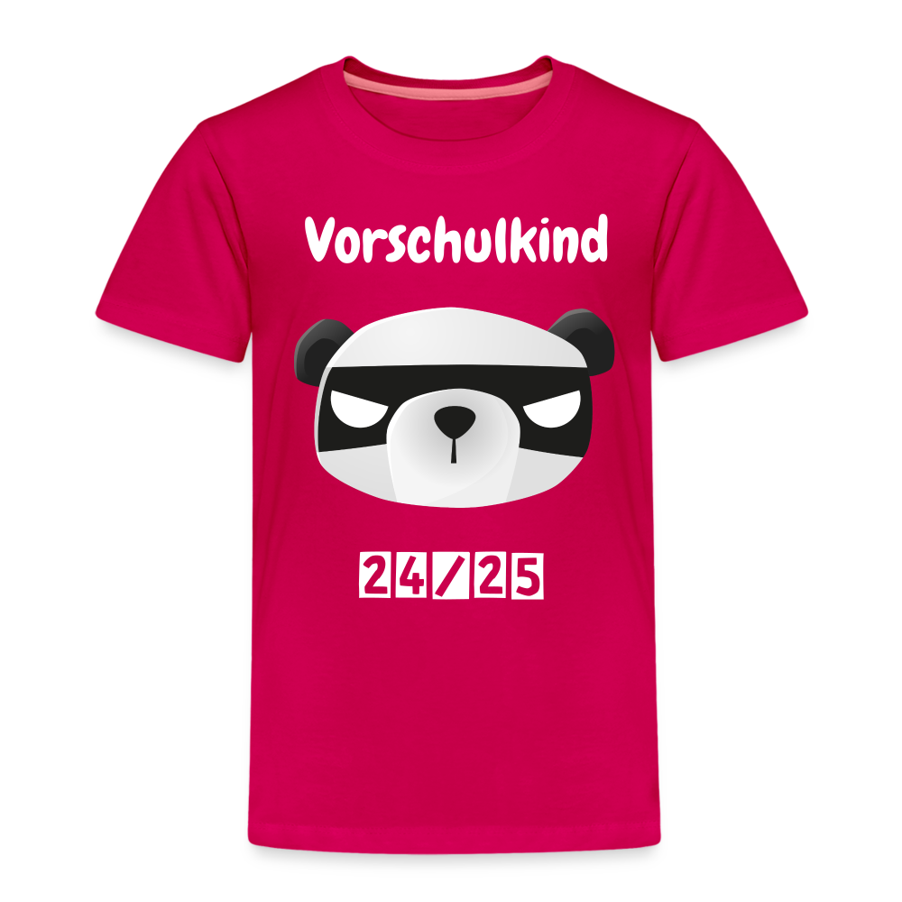 Kinder Premium T-Shirt - Vorschulkind Panda Ninja 24/25 - dunkles Pink