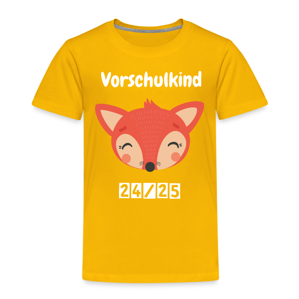 Kinder Premium T-Shirt - Vorschulkind Fuchs 24/25 - Sonnengelb