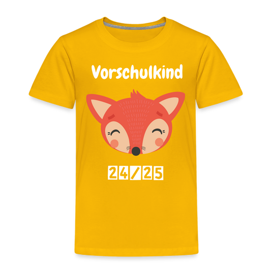 Kinder Premium T-Shirt - Vorschulkind Fuchs 24/25 - Sonnengelb