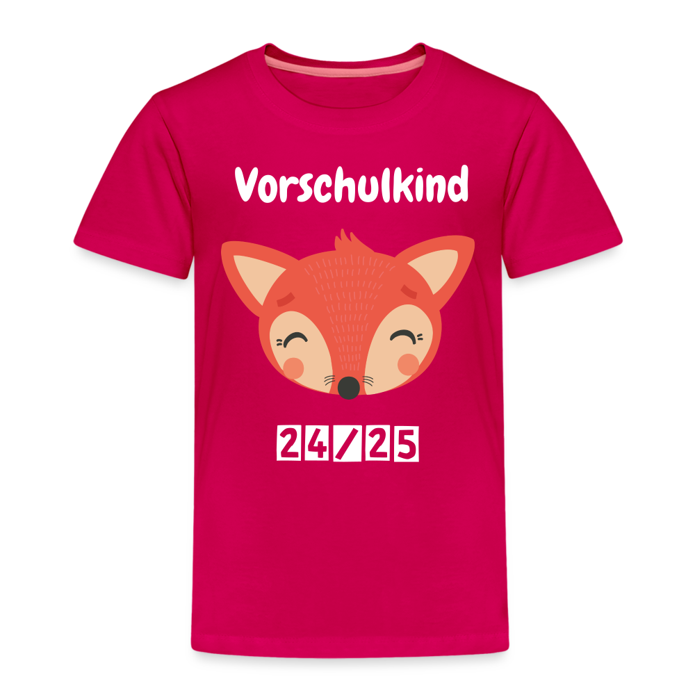 Kinder Premium T-Shirt - Vorschulkind Fuchs 24/25 - dunkles Pink