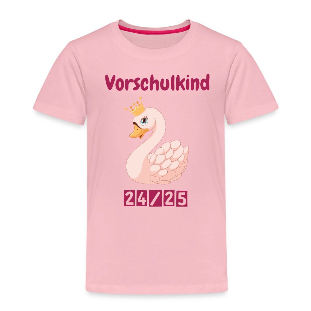 Kinder Premium T-Shirt - Vorschulkind Schwan 24/25 - Hellrosa