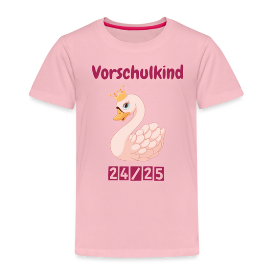 Kinder Premium T-Shirt - Vorschulkind Schwan 24/25 - Hellrosa