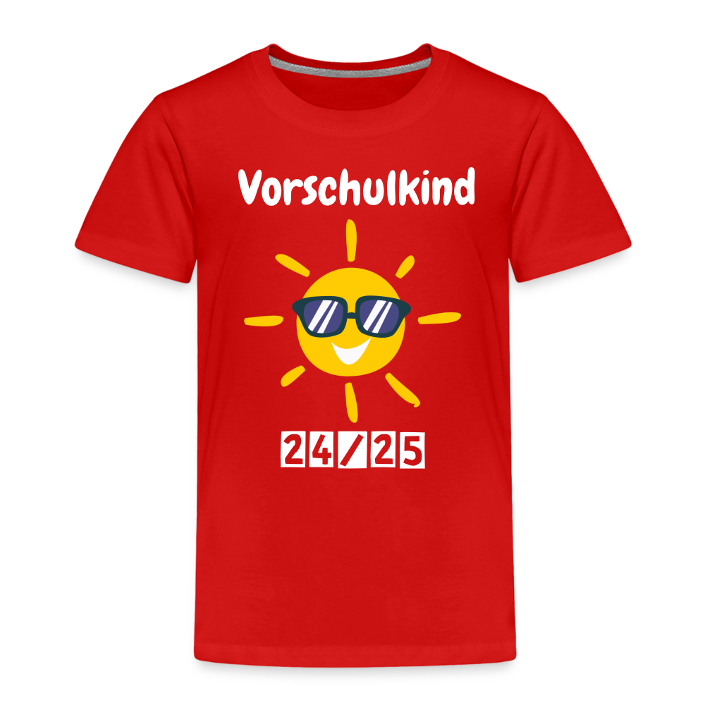 Kinder Premium T-Shirt - Vorschulkind Sonne 24/25 - Rot