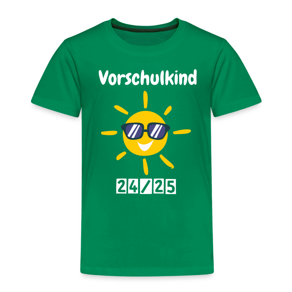 Kinder Premium T-Shirt - Vorschulkind Sonne 24/25 - Kelly Green