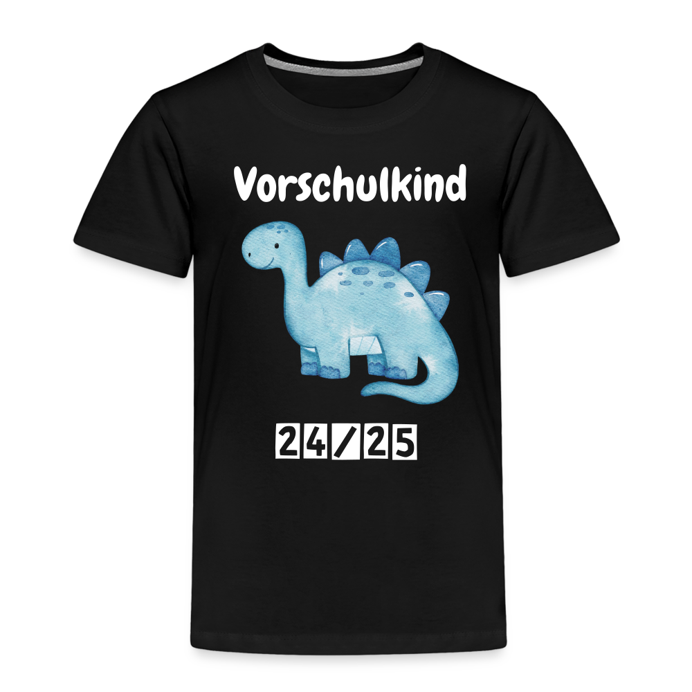 Kinder Premium T-Shirt - Vorschulkind Dino 24/25 - Schwarz