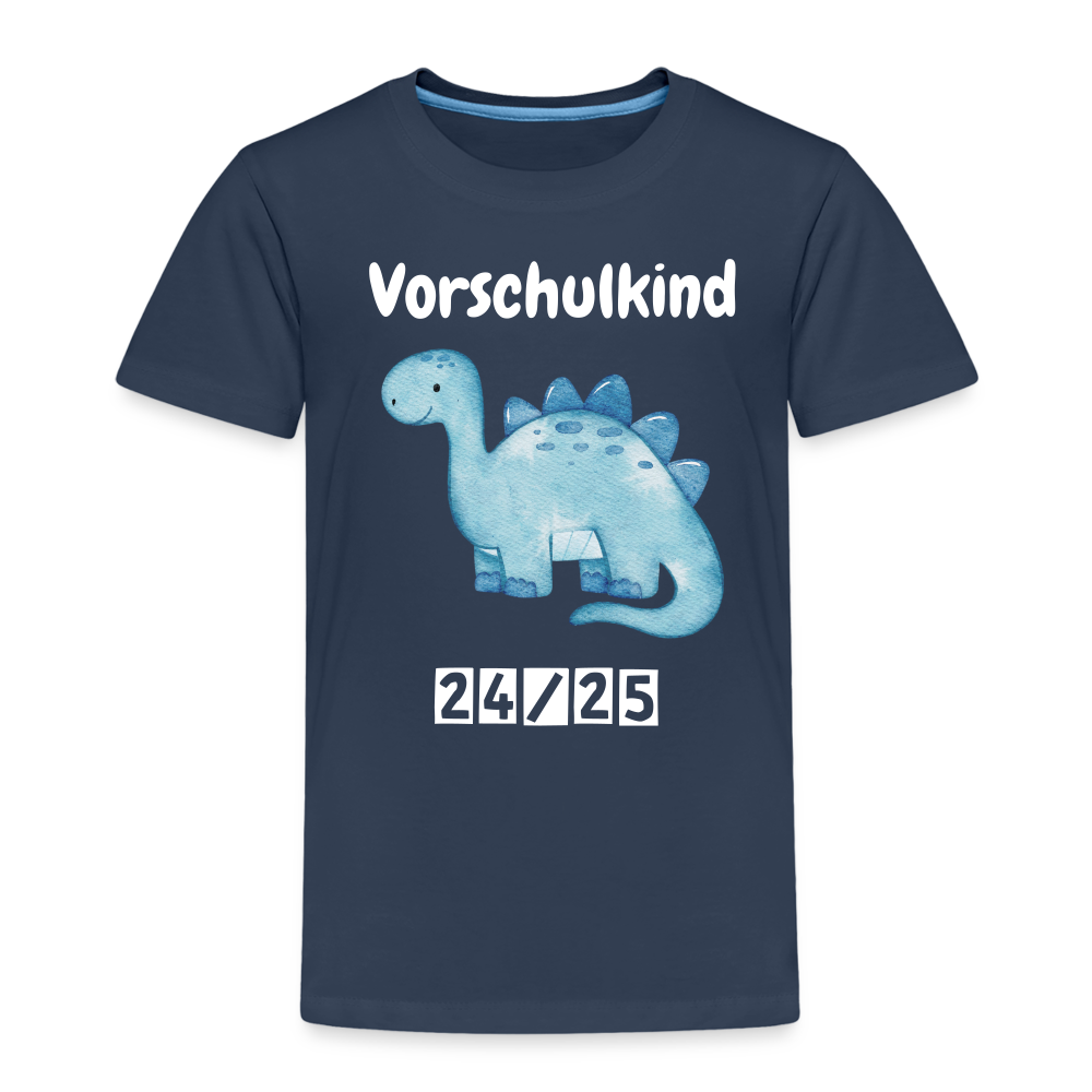 Kinder Premium T-Shirt - Vorschulkind Dino 24/25 - Navy