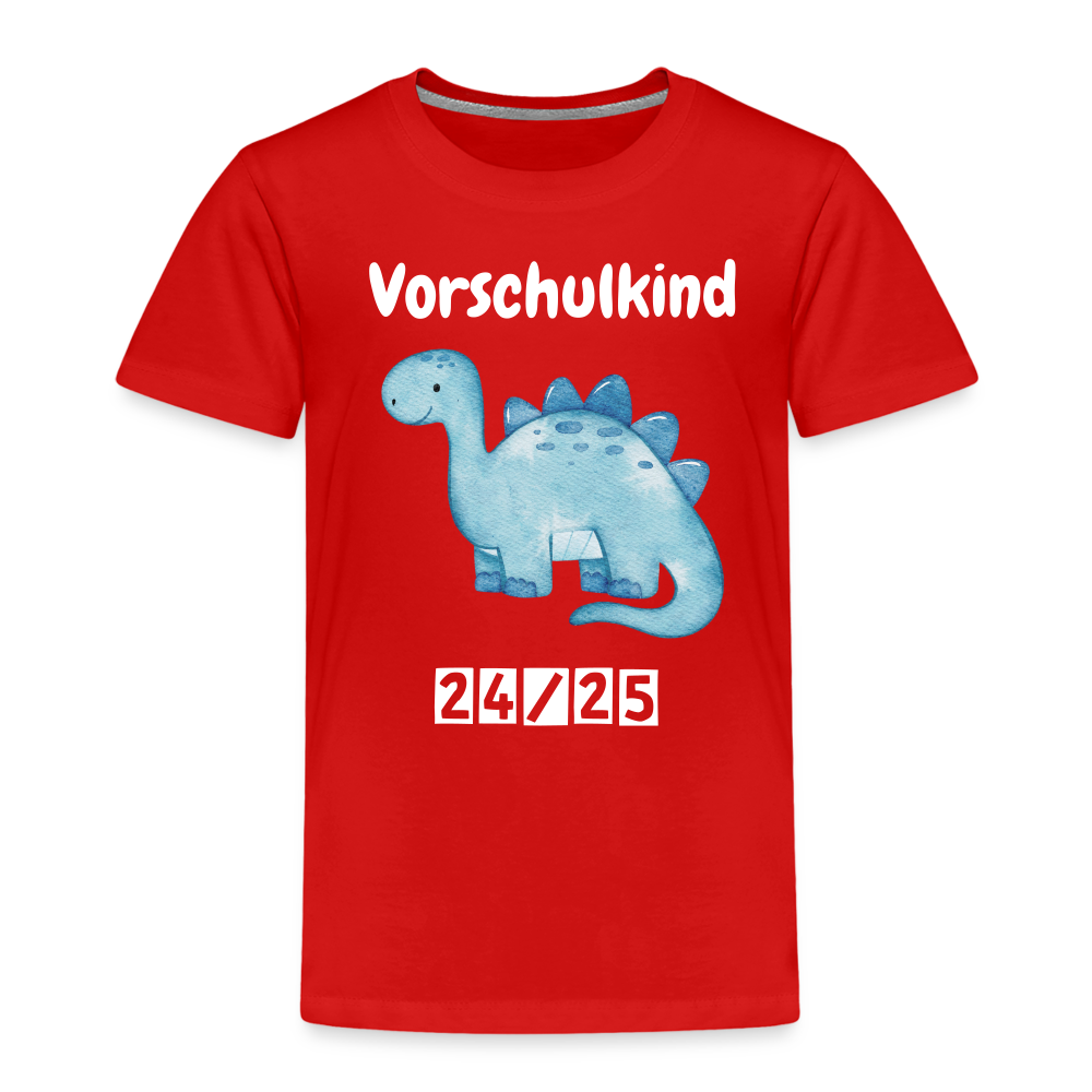 Kinder Premium T-Shirt - Vorschulkind Dino 24/25 - Rot