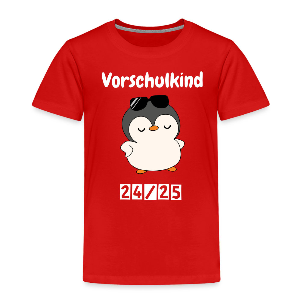 Kinder Premium T-Shirt - Vorschulkind Pinguin 24/25 - Rot