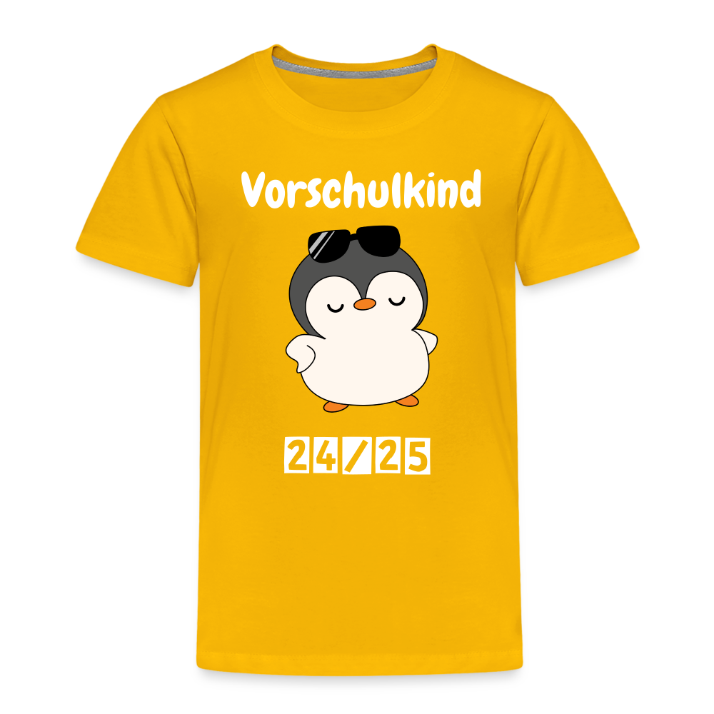 Kinder Premium T-Shirt - Vorschulkind Pinguin 24/25 - Sonnengelb