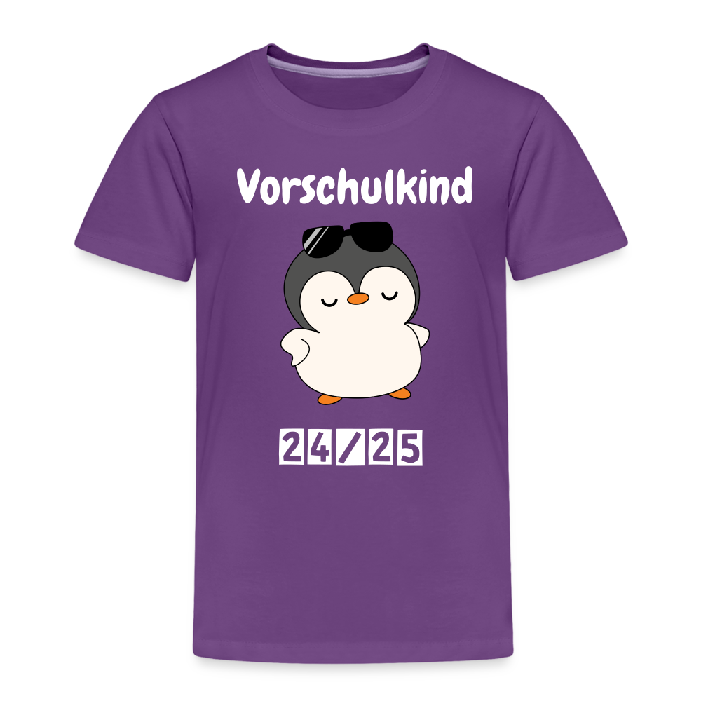 Kinder Premium T-Shirt - Vorschulkind Pinguin 24/25 - Lila