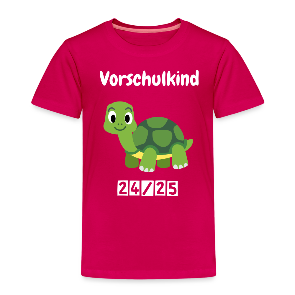 Kinder Premium T-Shirt - Vorschulkind Schildkröte 24/25 - dunkles Pink