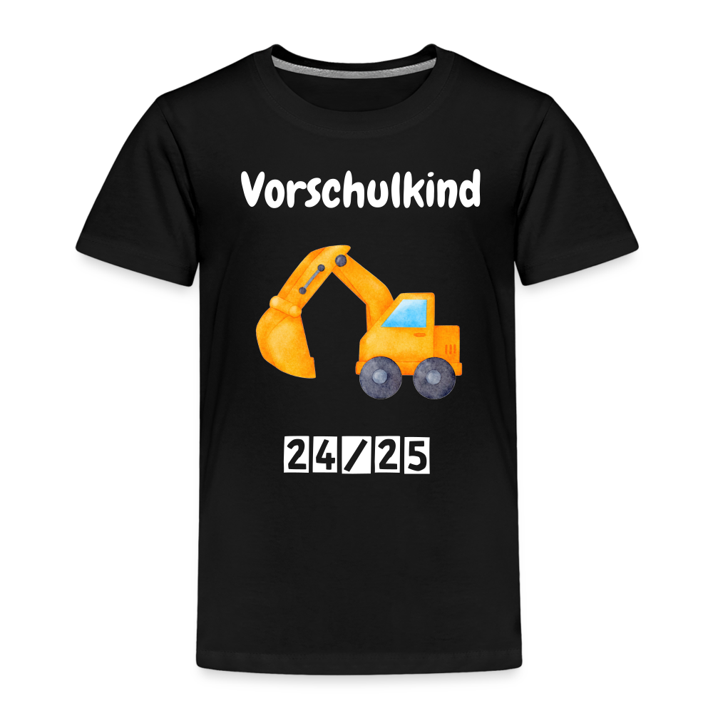 Kinder Premium T-Shirt - Vorschulkind Bagger 24/25 - Schwarz