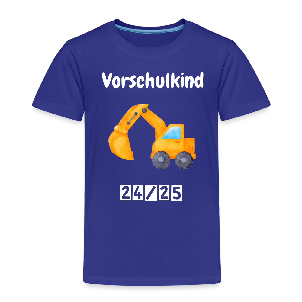 Kinder Premium T-Shirt - Vorschulkind Bagger 24/25 - Königsblau