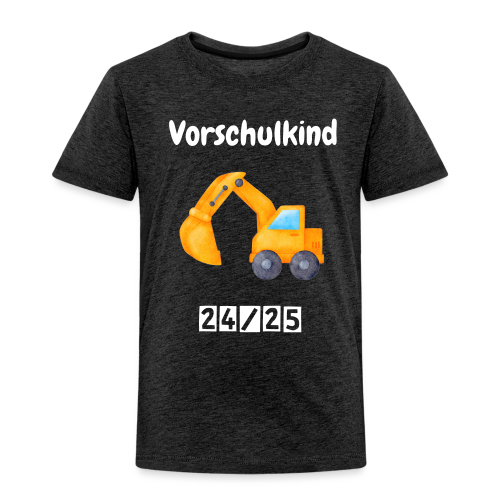 Kinder Premium T-Shirt - Vorschulkind Bagger 24/25 - Anthrazit