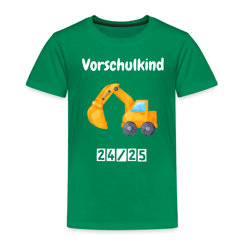 Kinder Premium T-Shirt - Vorschulkind Bagger 24/25 - Kelly Green