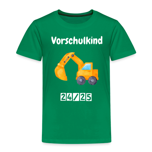 Kinder Premium T-Shirt - Vorschulkind Bagger 24/25 - Kelly Green