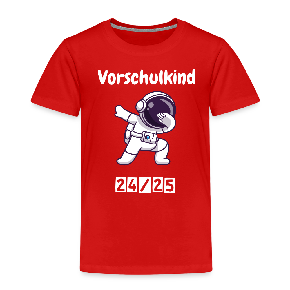 Kinder Premium T-Shirt - Vorschulkind Astronaut 24/25 - Rot