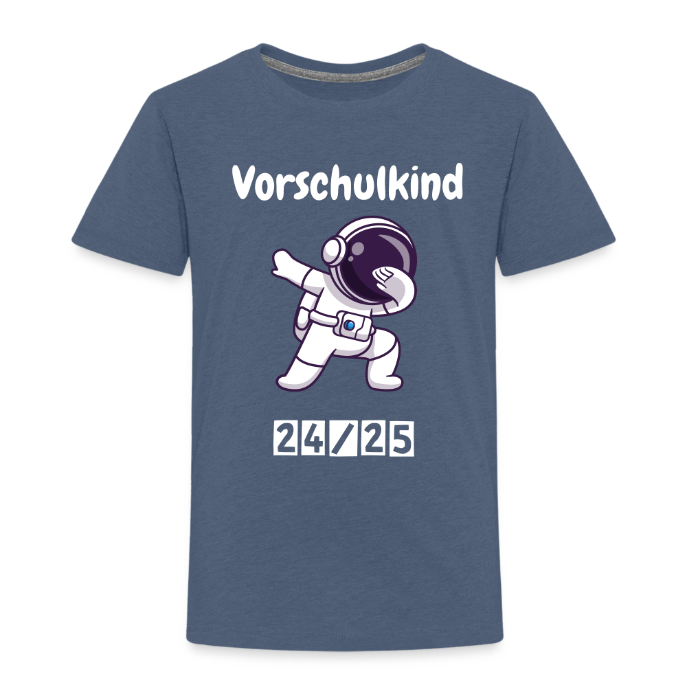 Kinder Premium T-Shirt - Vorschulkind Astronaut 24/25 - Blau meliert