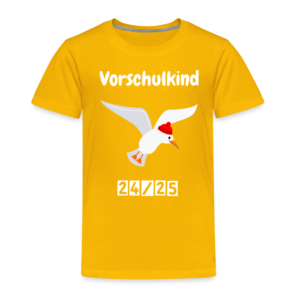 Kinder Premium T-Shirt - Vorschulkind Möwe rot 24/25 - Sonnengelb