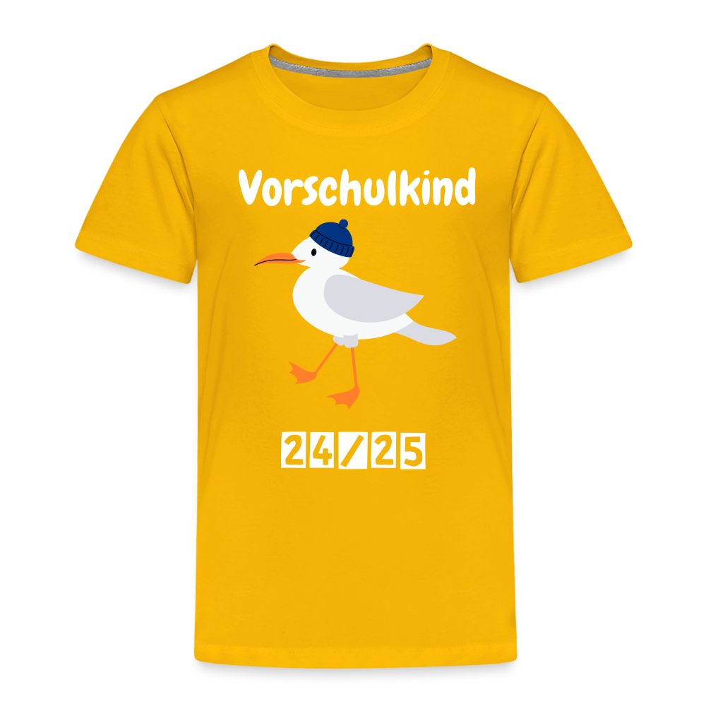 Kinder Premium T-Shirt - Vorschulkind Möwe blau 24/25 - Sonnengelb