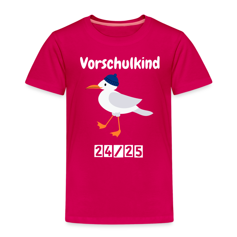 Kinder Premium T-Shirt - Vorschulkind Möwe blau 24/25 - dunkles Pink