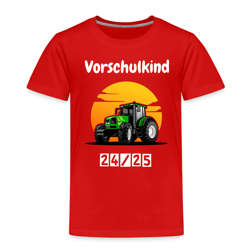 Kinder Premium T-Shirt - Vorschulkind Traktor 24/25 - Rot