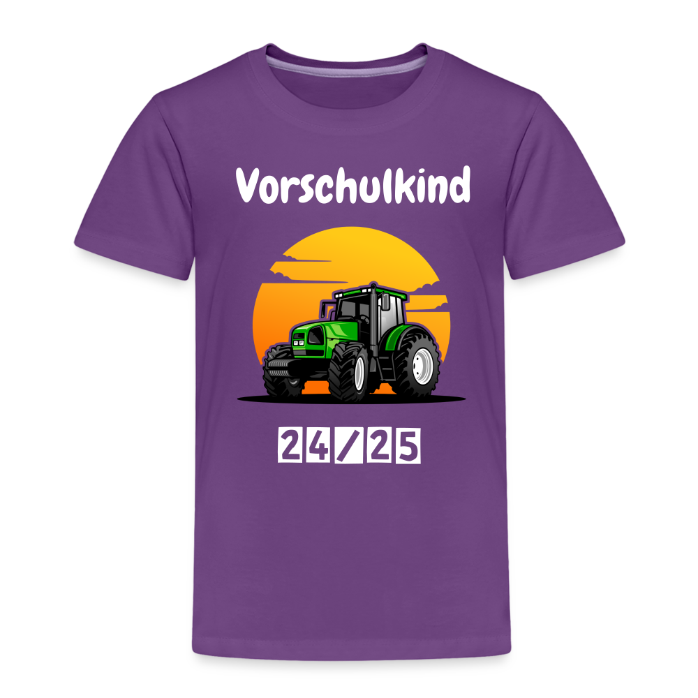 Kinder Premium T-Shirt - Vorschulkind Traktor 24/25 - Lila