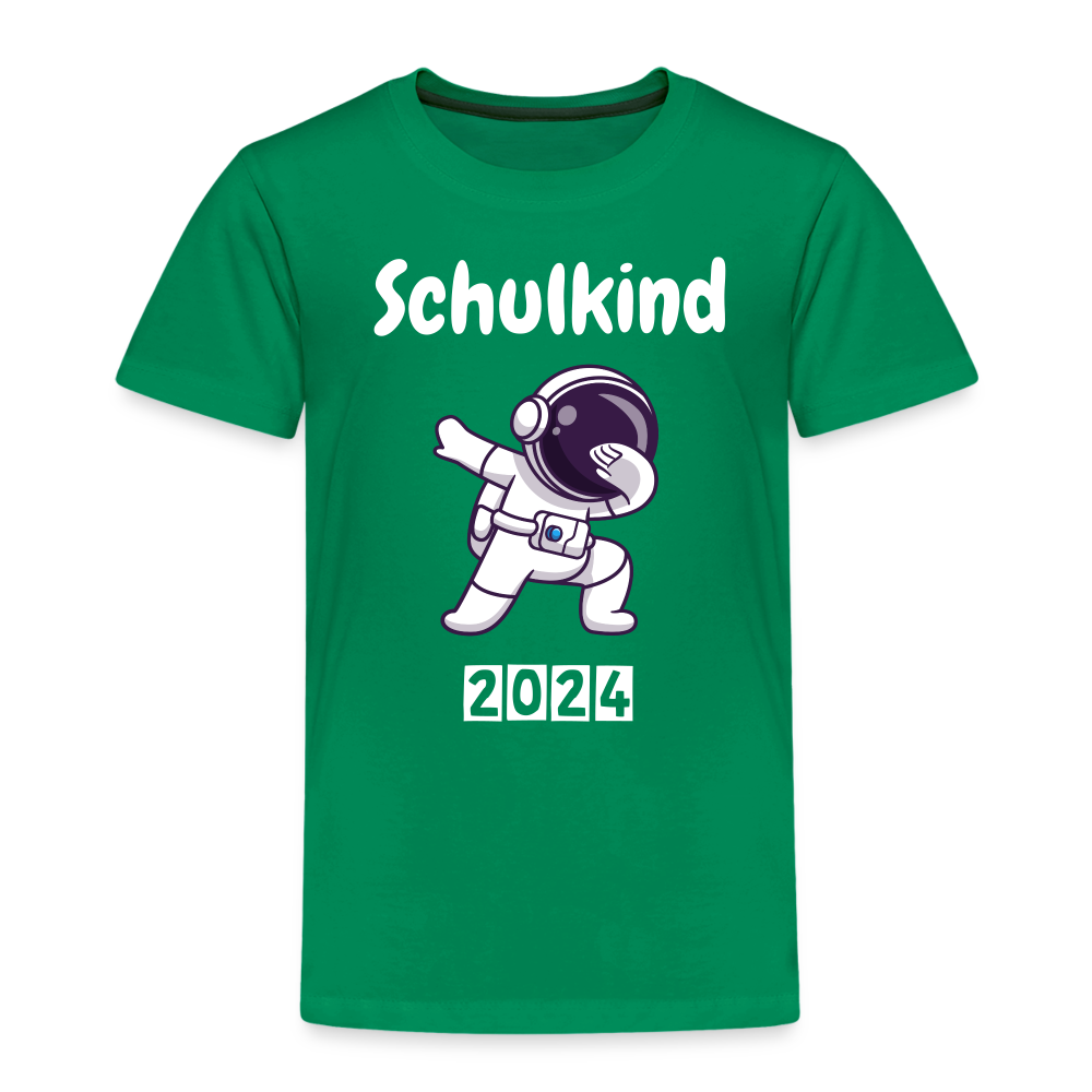 Kinder Premium T-Shirt - Schulkind Astronaut 2024 - Kelly Green