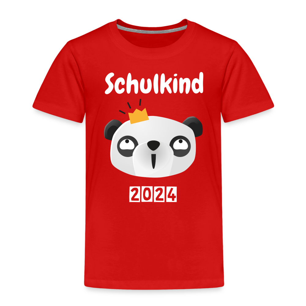 Kinder Premium T-Shirt - Schulkind Panda 2024 - Rot