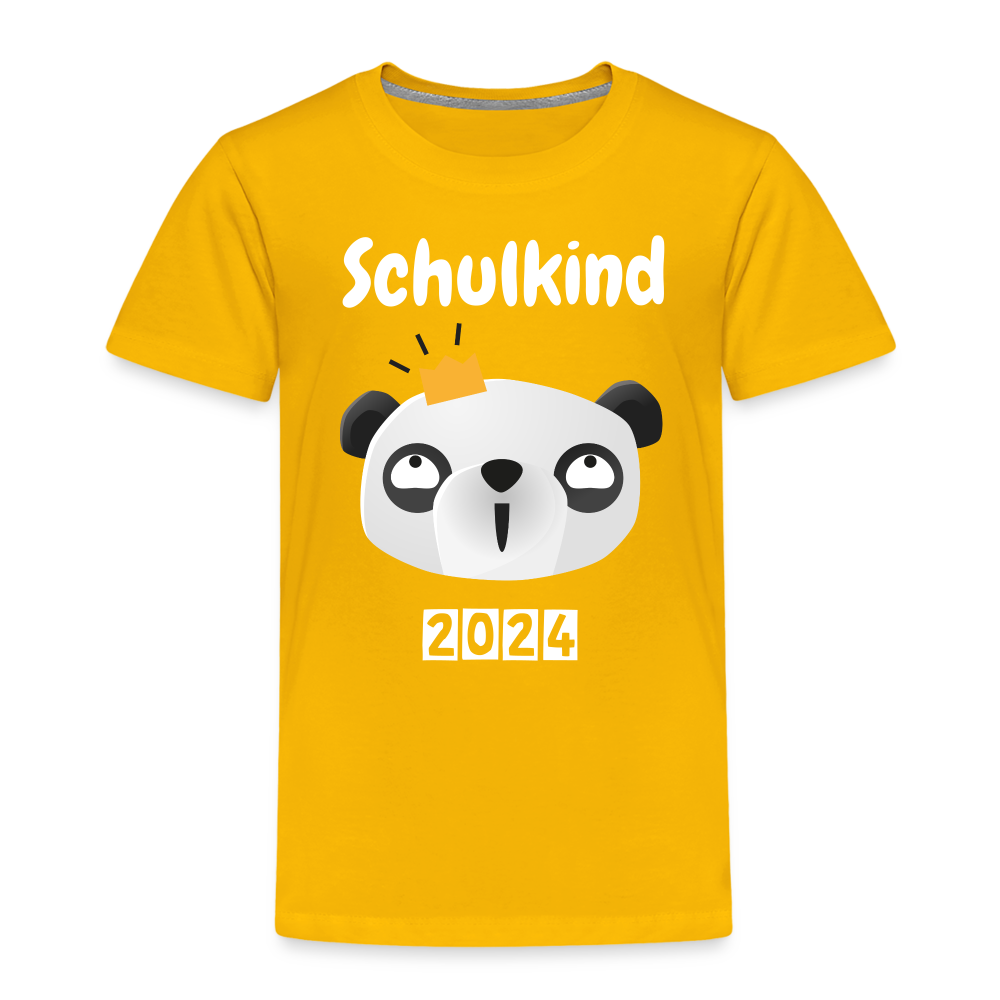 Kinder Premium T-Shirt - Schulkind Panda 2024 - Sonnengelb