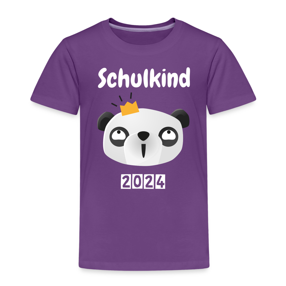 Kinder Premium T-Shirt - Schulkind Panda 2024 - Lila