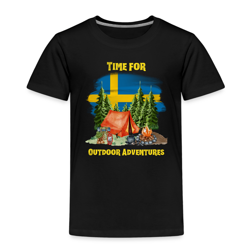 Kinder Premium T-Shirt - Outdoor Adventures Schweden - Schwarz