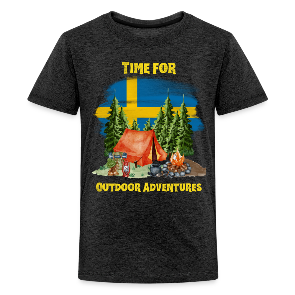 Teenager Premium T-Shirt - Outdoor Adventures Schweden - Anthrazit