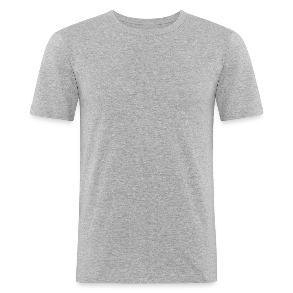 Männer Slim Fit T-Shirt - personalisierbar - Grau meliert