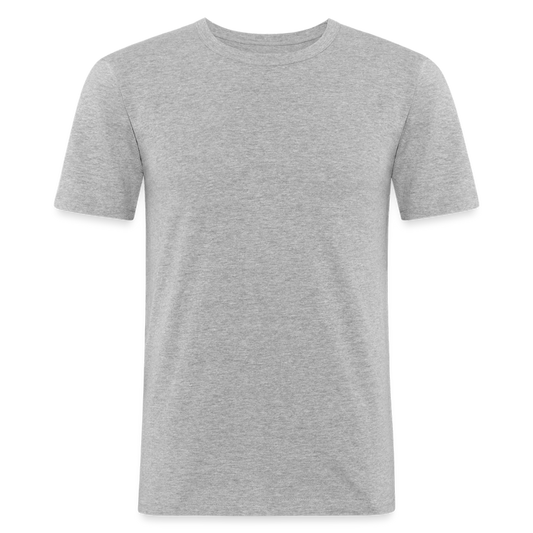 Männer Slim Fit T-Shirt - personalisierbar - Grau meliert