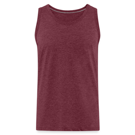 Männer Premium Tank Top - Personalisierbar - Bordeauxrot meliert