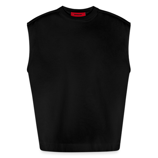 Heavyweight Oversized Organic Tank Top Made in EU - personalisierbar - SOLID BLACK