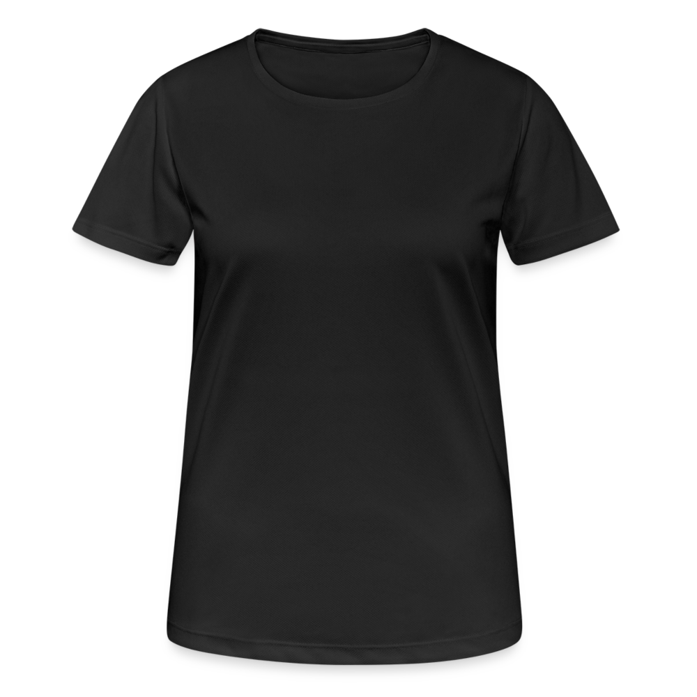 Frauen T-Shirt atmungsaktiv - personalisierbar - Schwarz