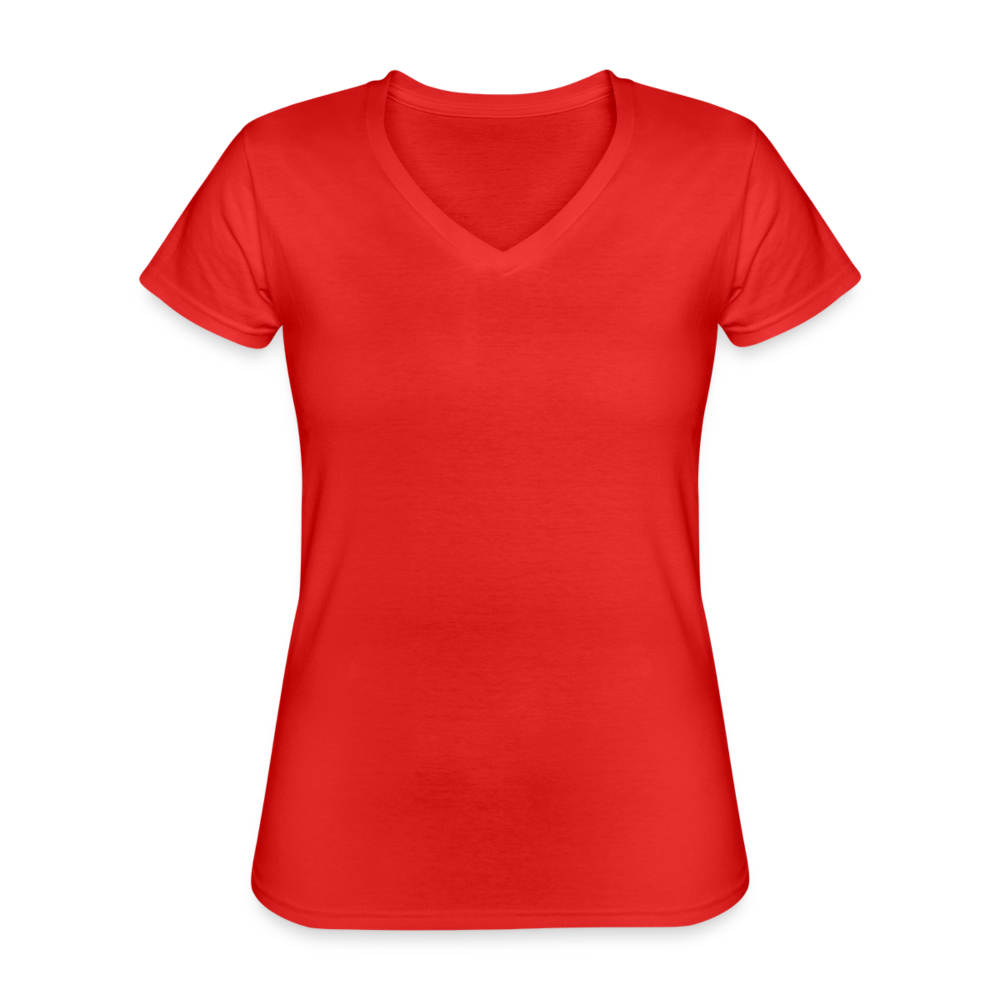 Klassisches Frauen-T-Shirt mit V-Ausschnitt - personalisierbar - Rot