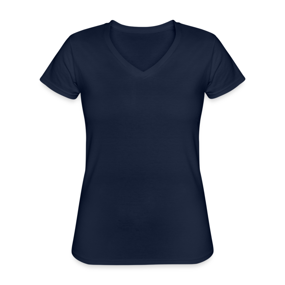 Klassisches Frauen-T-Shirt mit V-Ausschnitt - personalisierbar - Navy