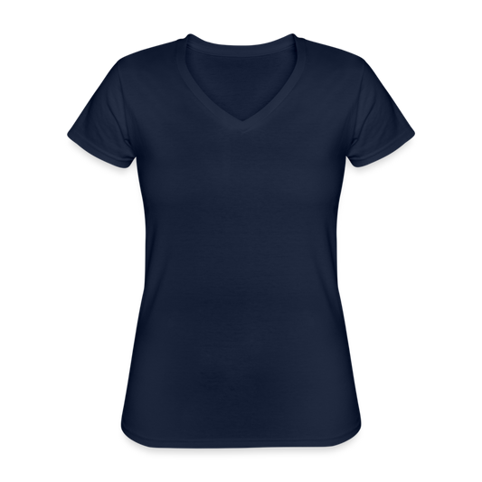 Klassisches Frauen-T-Shirt mit V-Ausschnitt - personalisierbar - Navy