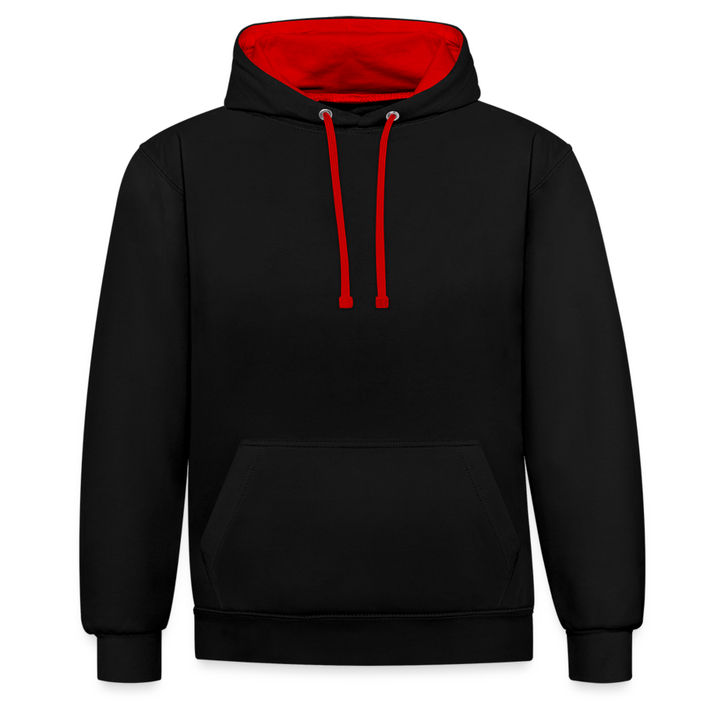 Kontrast-Hoodie - personalisierbar - Schwarz/Rot