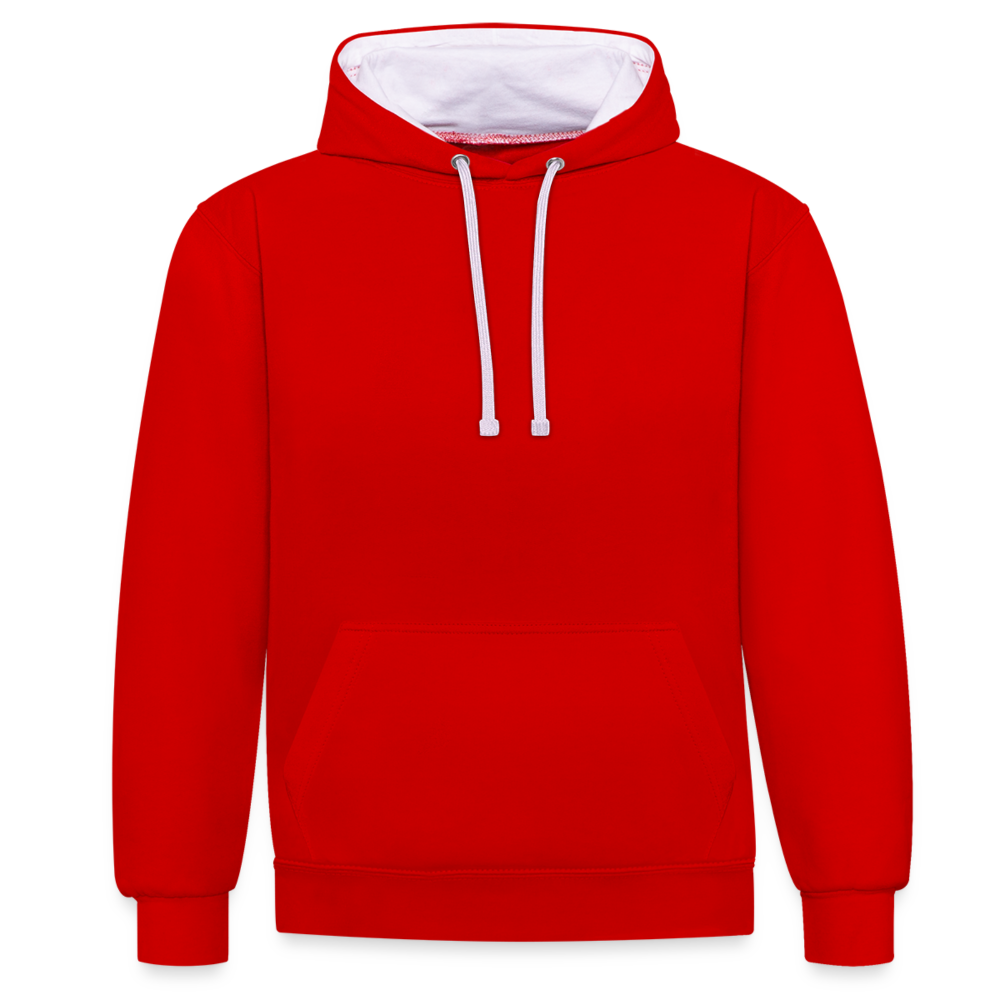 Kontrast-Hoodie - personalisierbar - Rot/Weiß