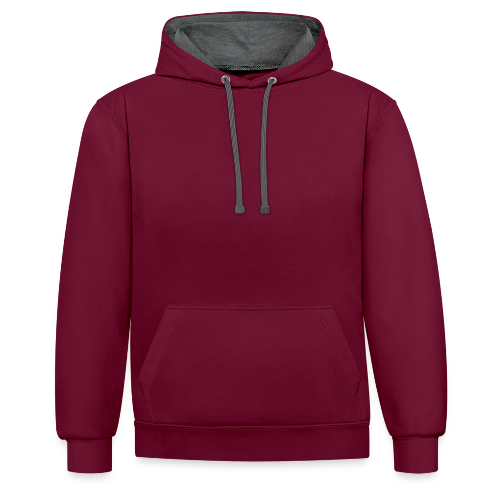 Kontrast-Hoodie - personalisierbar - Weinrot/Anthrazit