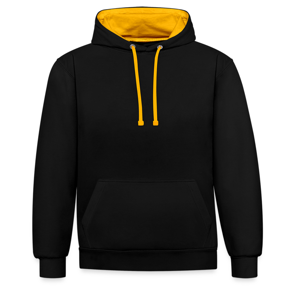 Kontrast-Hoodie - personalisierbar - Schwarz/Gold