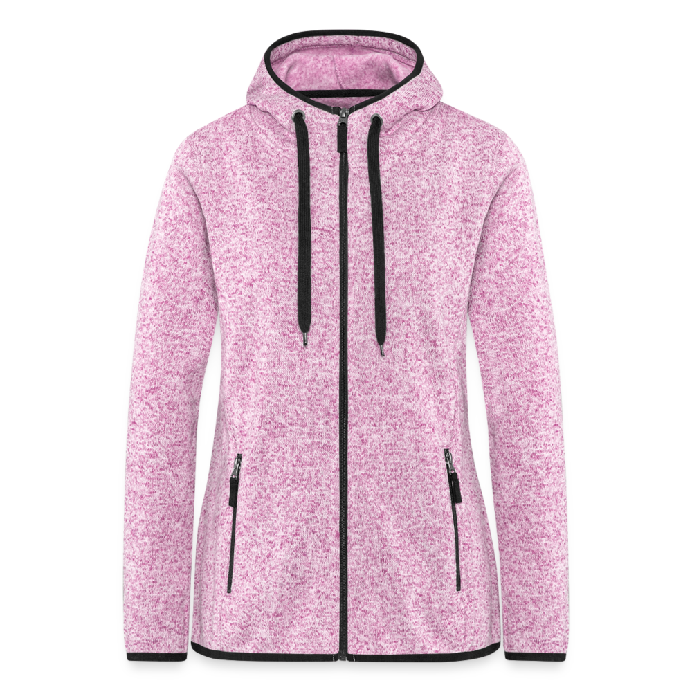 Frauen Kapuzen-Fleecejacke - personalisierbar - Lila meliert