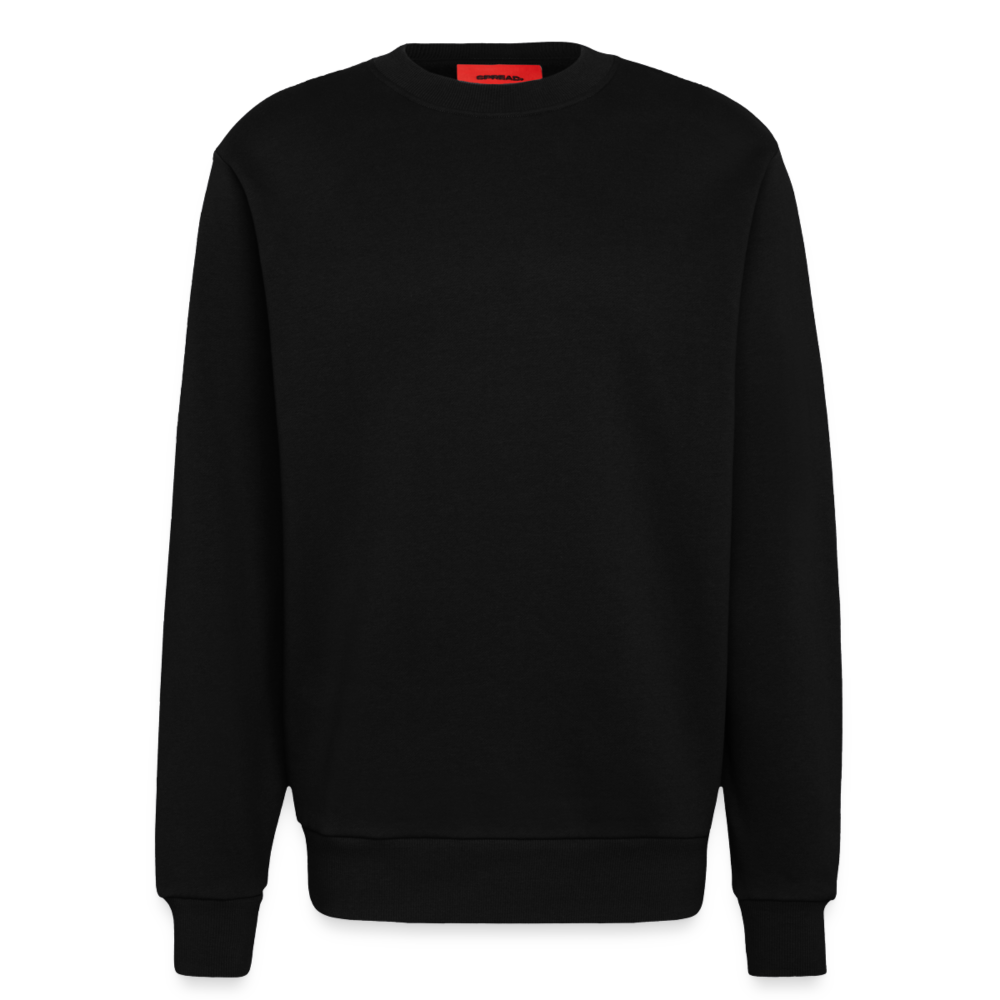 Organic Relaxed Crew Neck Made in EU - personalisierbar - SOLID BLACK