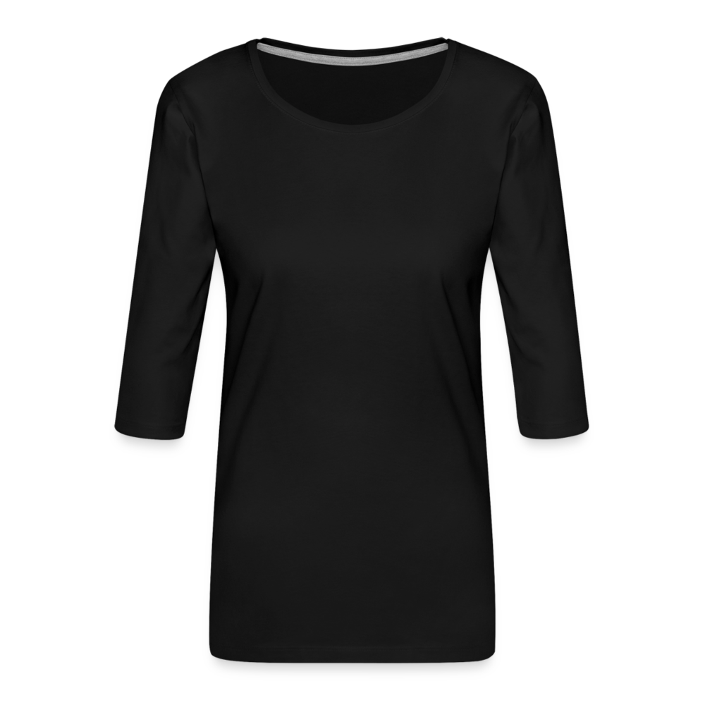 Frauen Premium 3/4-Arm Shirt - personalisierbar - Schwarz