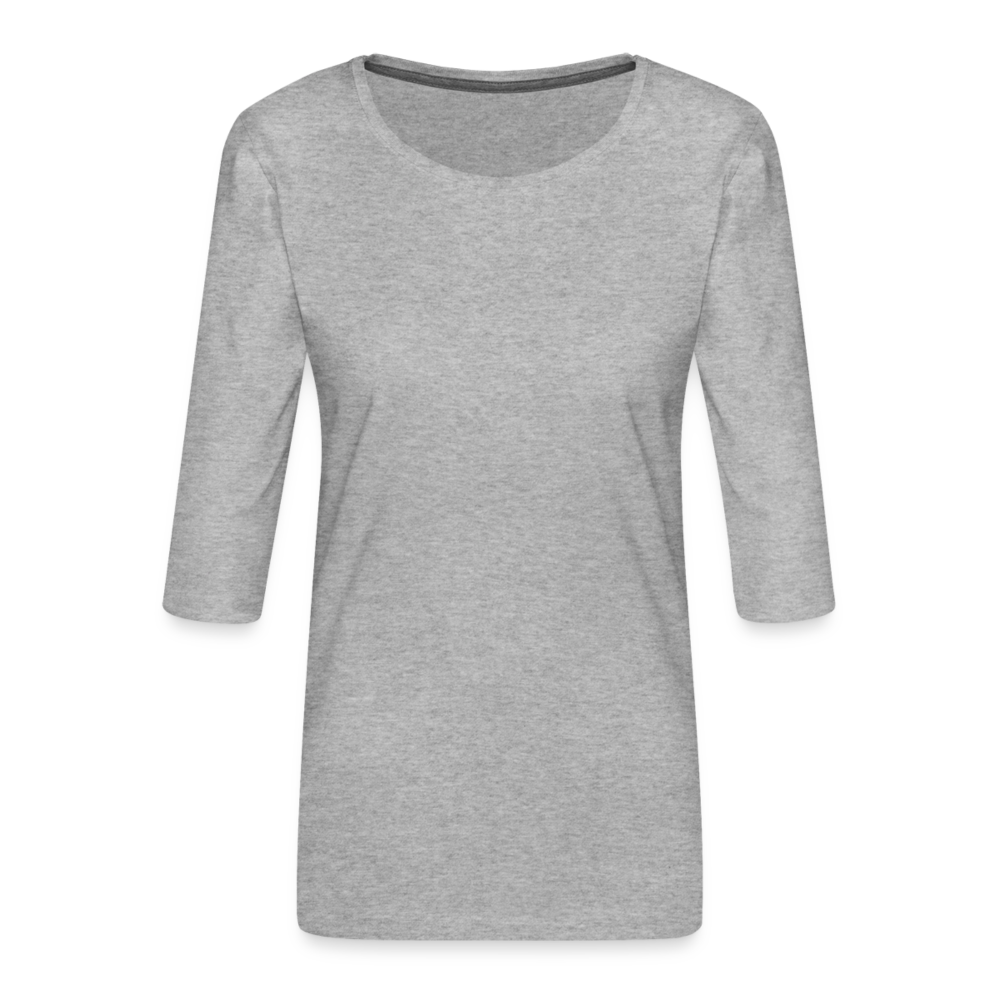 Frauen Premium 3/4-Arm Shirt - personalisierbar - Grau meliert